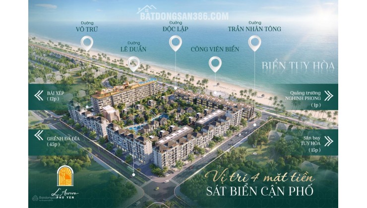 Bán shophouse L ' Aurora Phú Yên, 108m2, giá thỏa thuận, view đẹp